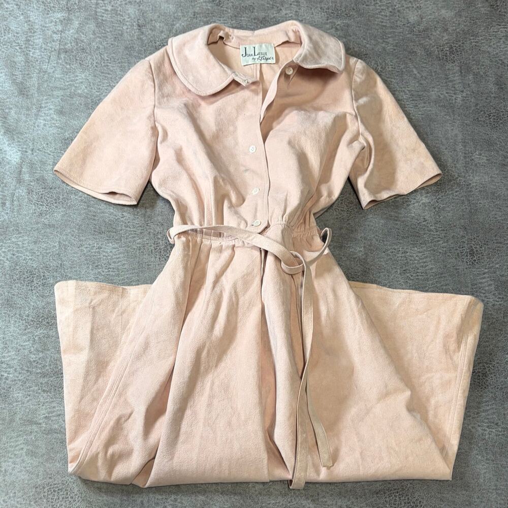 Vintage Blush Suede Collared Dress